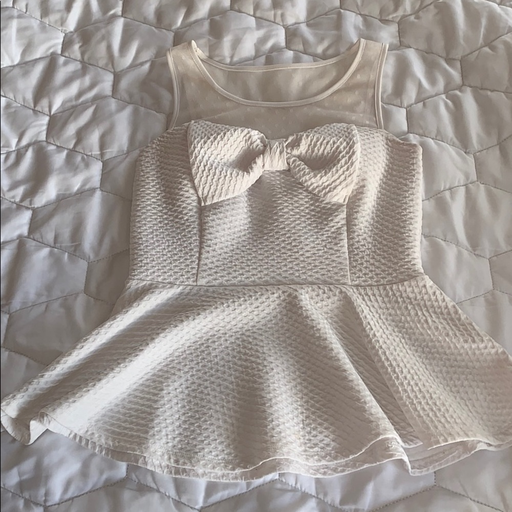 White top with bow